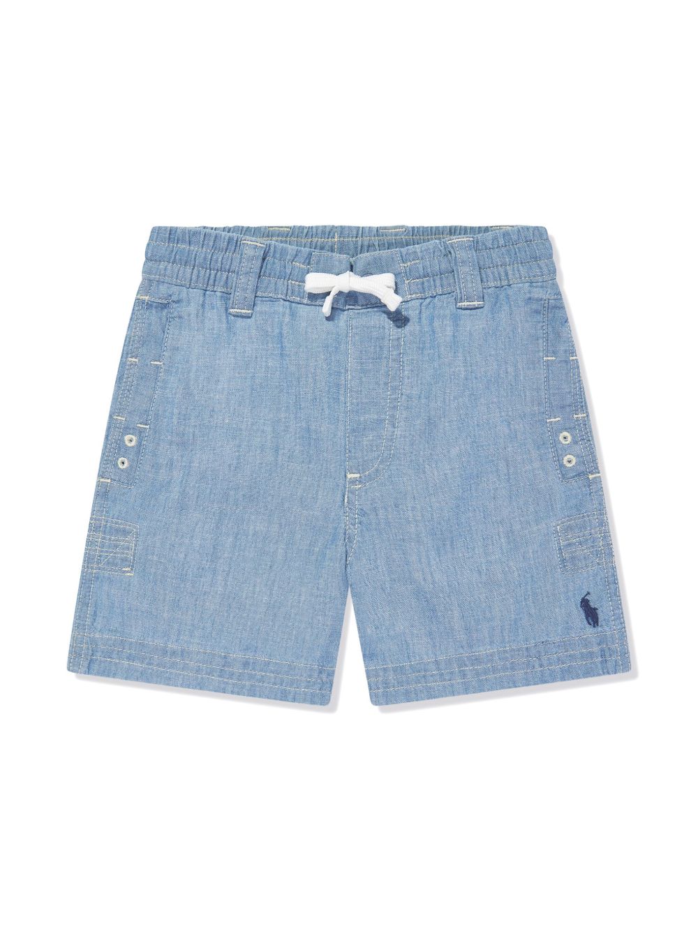 POLO RALPH LAUREN KIDS Polo Pony 牛仔短裤 - 蓝色