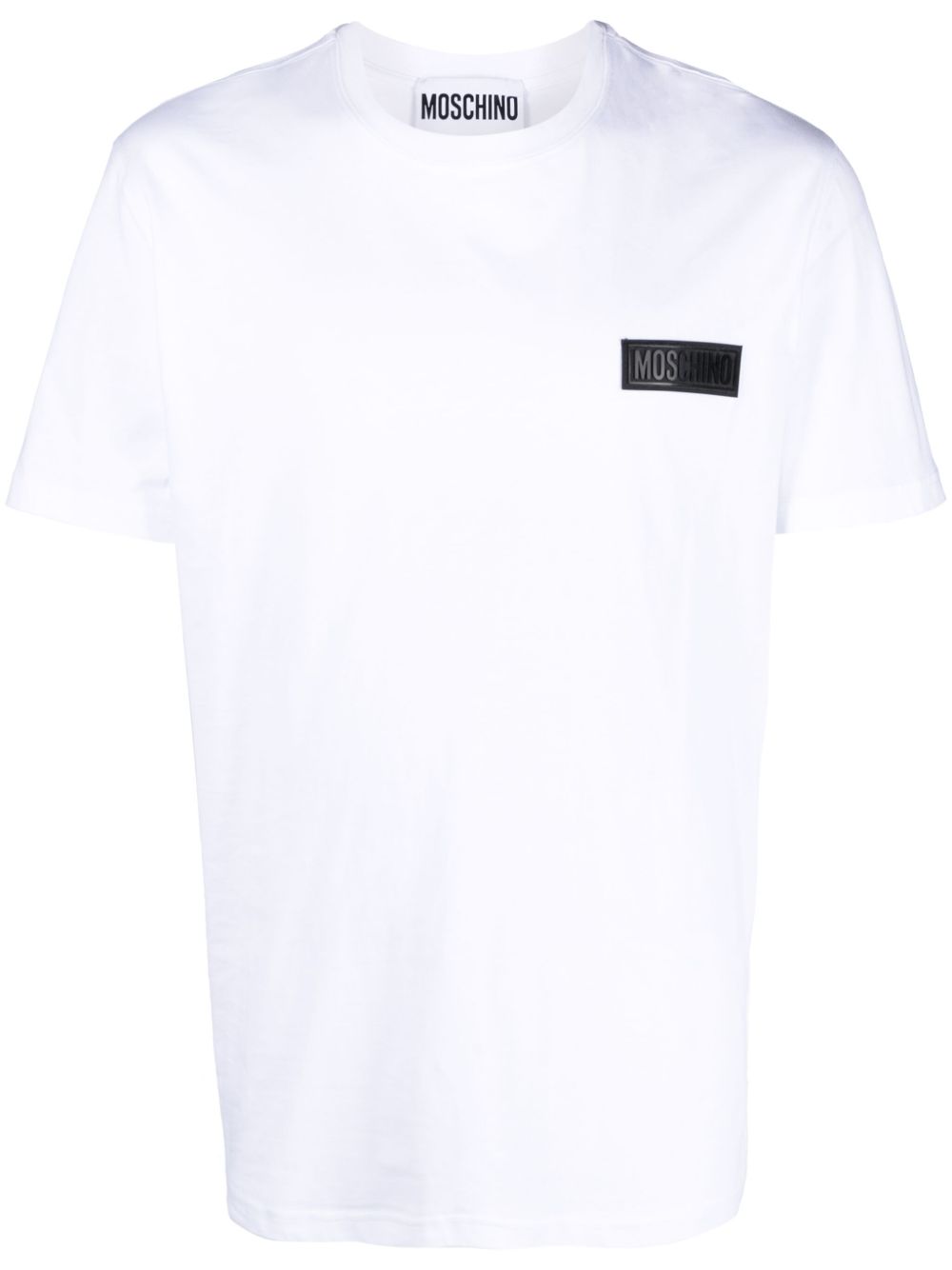 Moschino logo贴花棉T恤 - 白色