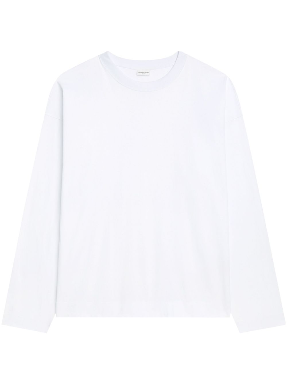 DRIES VAN NOTEN 垮肩棉T恤 - 白色