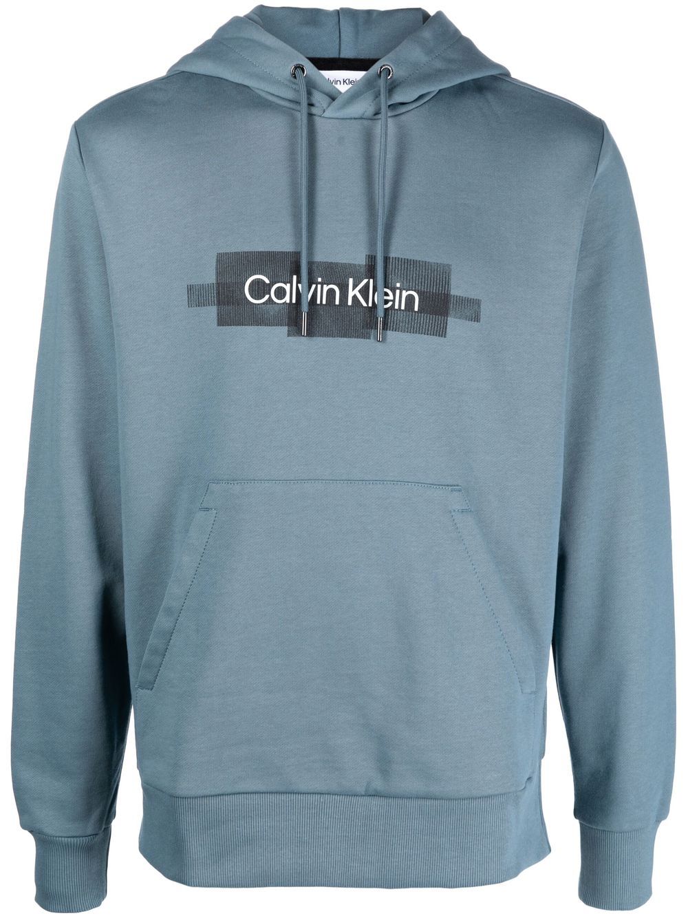 Calvin Klein logo印花连帽衫 - 蓝色