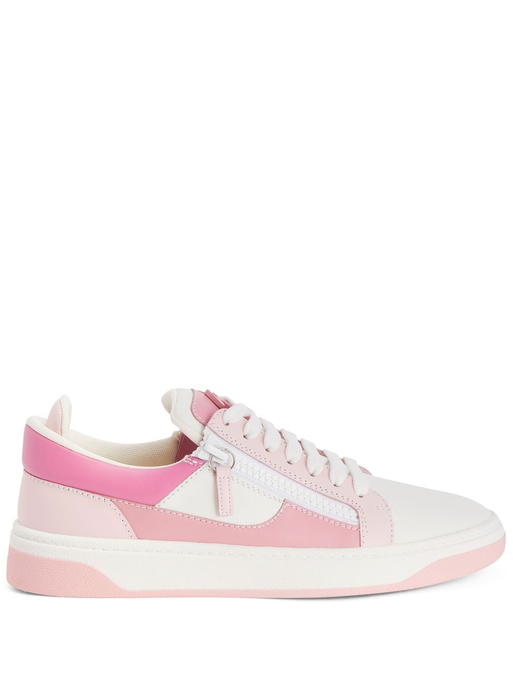 Giuseppe Zanotti 94 拼接皮质运动鞋 - 粉色