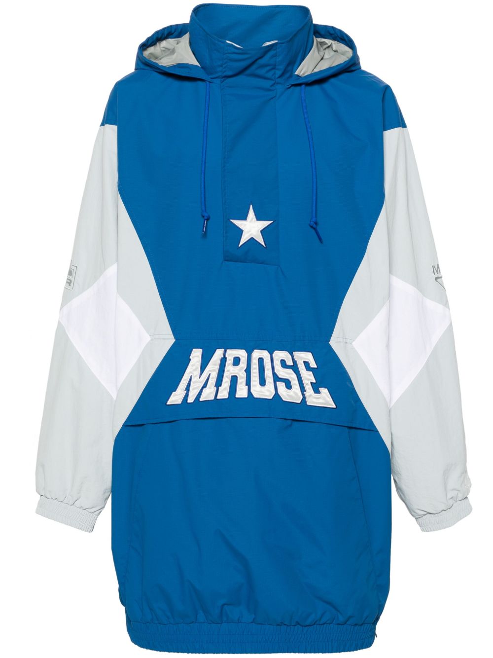 Martine Rose logo刺绣连帽防风衣 - 蓝色