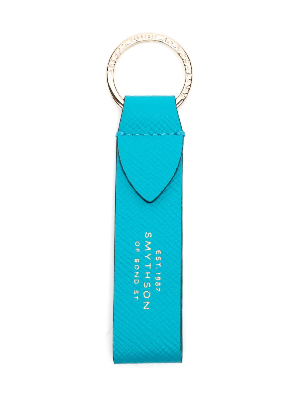 Smythson 皮质吊饰钥匙扣 - 蓝色