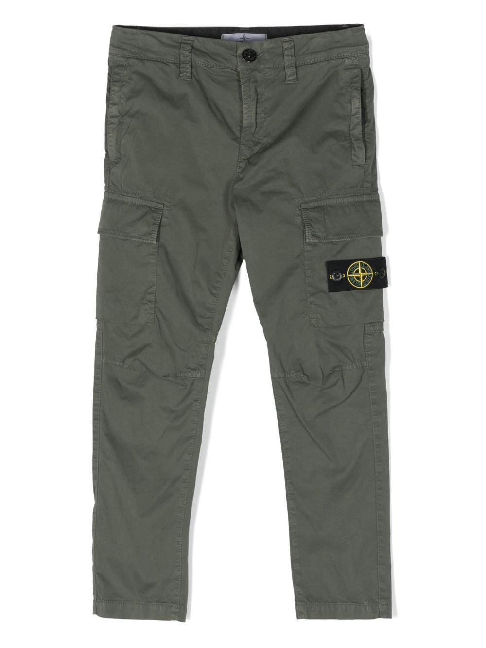 Stone Island Junior 罗盘徽章锥形工装裤 - 绿色