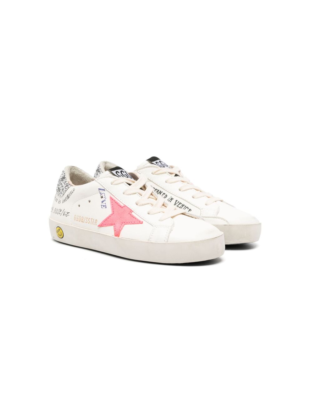 Golden Goose Kids Super Star 皮质低帮板鞋 - 白色