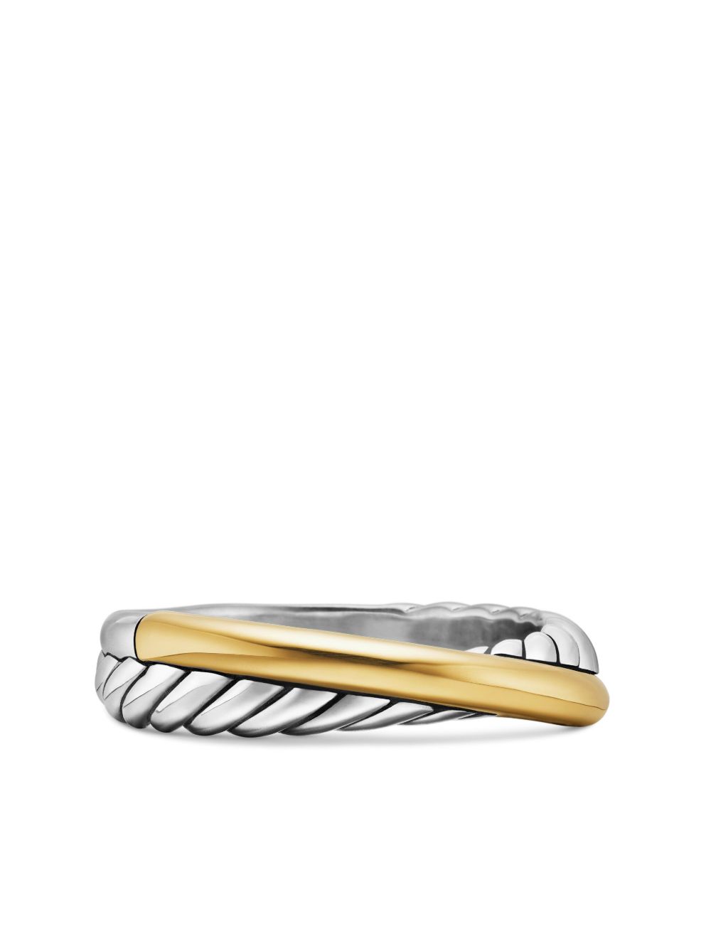 David Yurman 纯银18K黄金 Crossover 戒指 - 银色