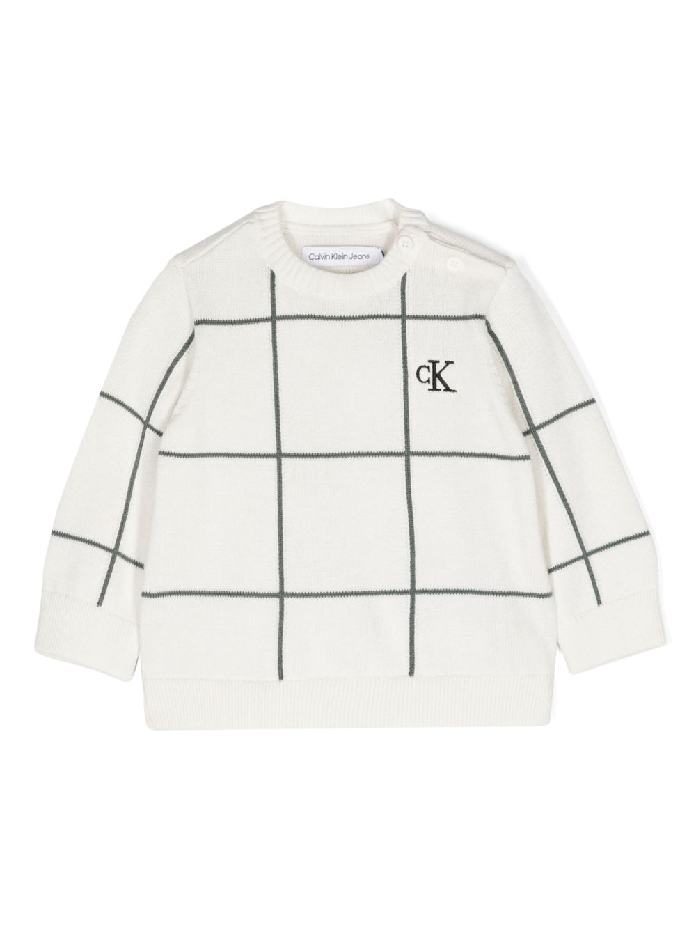 Calvin Klein Kids logo刺绣卫衣 - 中性色