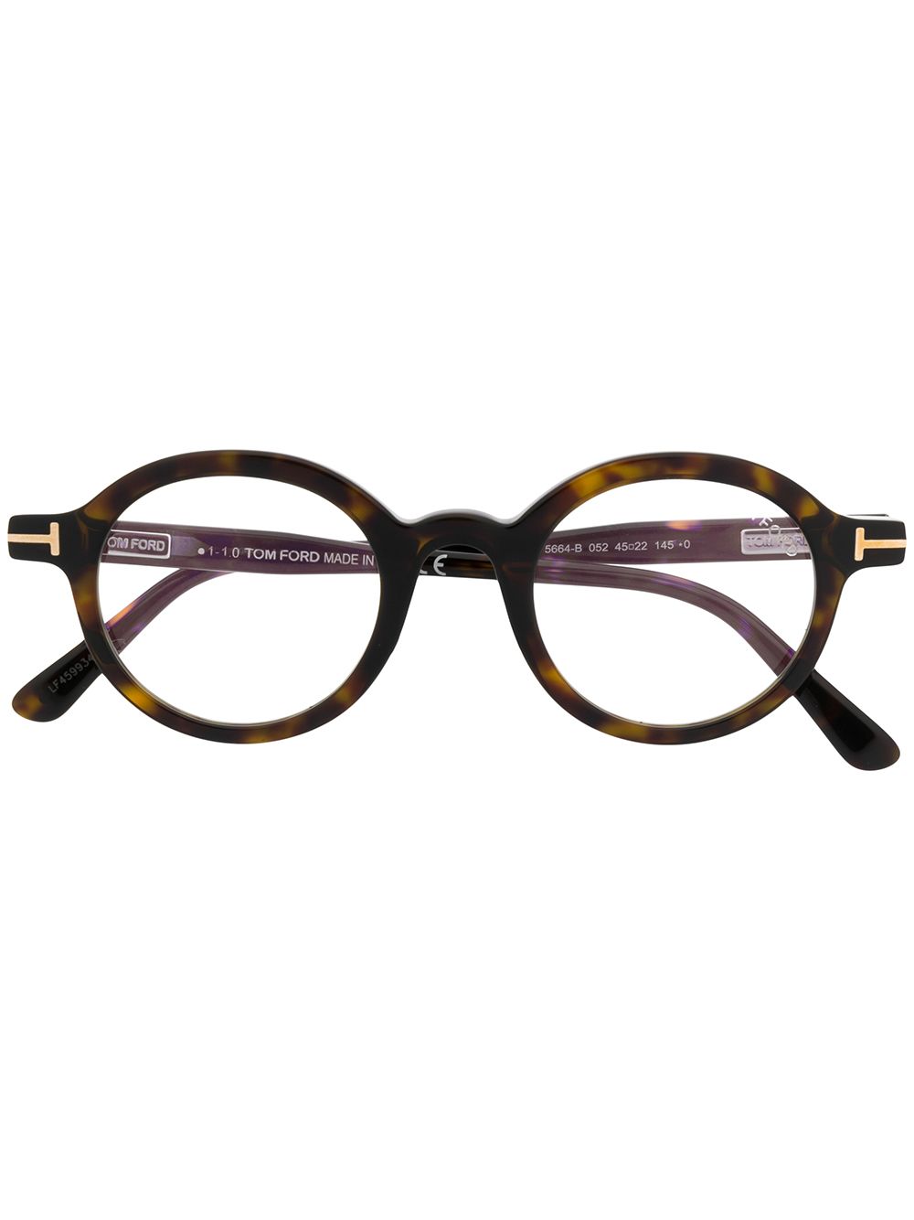 TOM FORD Eyewear 圆框眼镜 - 褐色