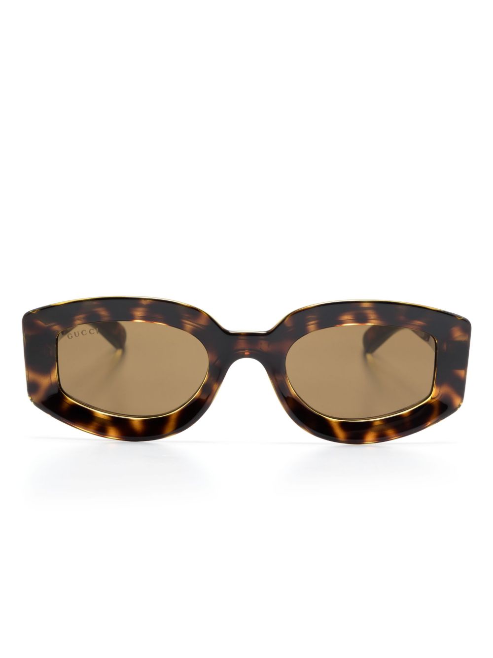 Gucci Eyewear logo太阳眼镜 - 褐色
