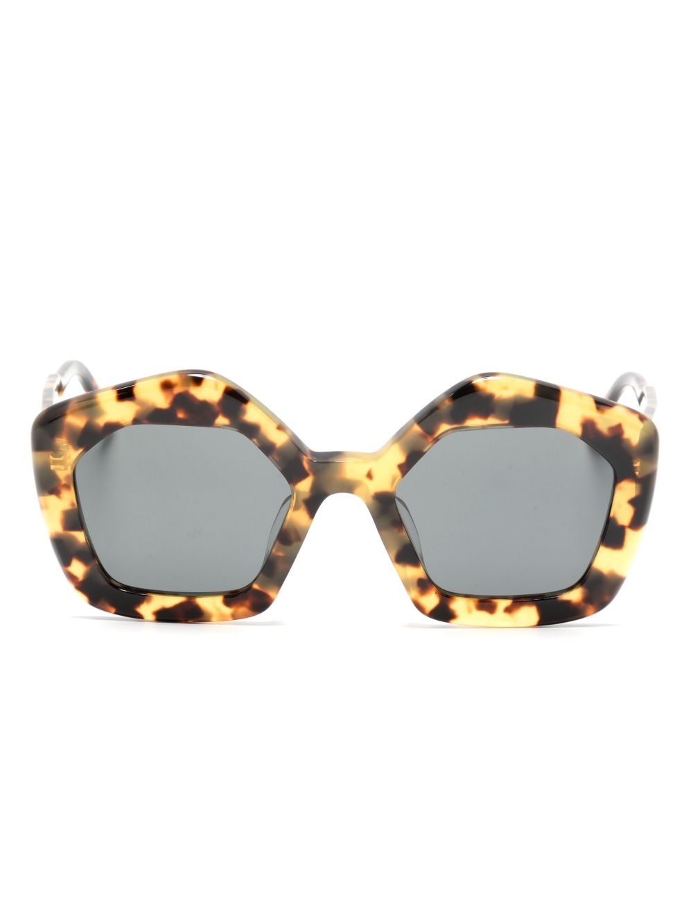 Marni Eyewear Sol Leone 圆框太阳眼镜 - 褐色