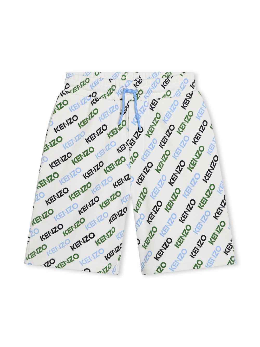 Kenzo Kids logo印花棉百慕大短裤 - 白色