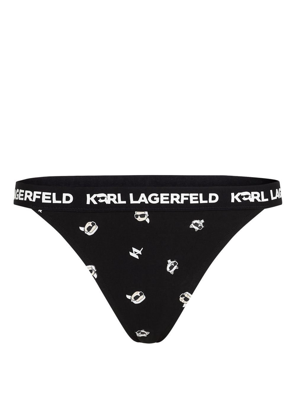 Karl Lagerfeld Ikonik logo腰边三角内裤 - 黑色