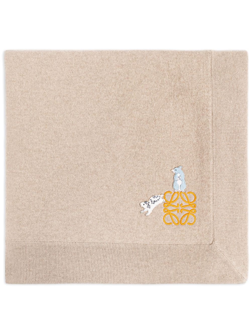 LOEWE x Suna Fujita Hamster 羊绒毯子（98厘米 x 106厘米） - 中性色