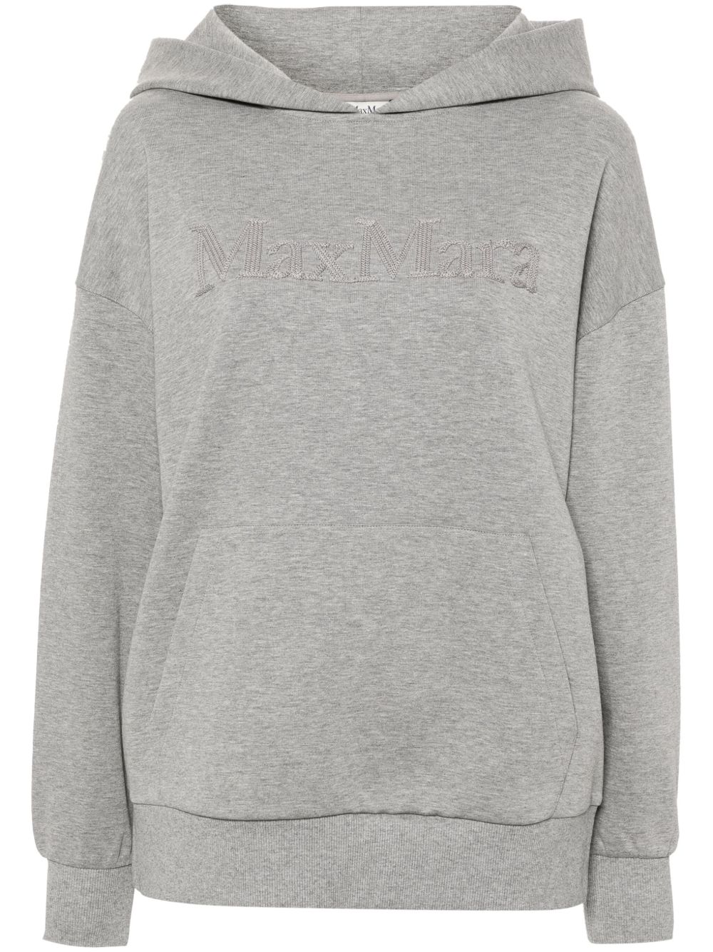 'S Max Mara logo刺绣混色效果连帽衫 - 灰色