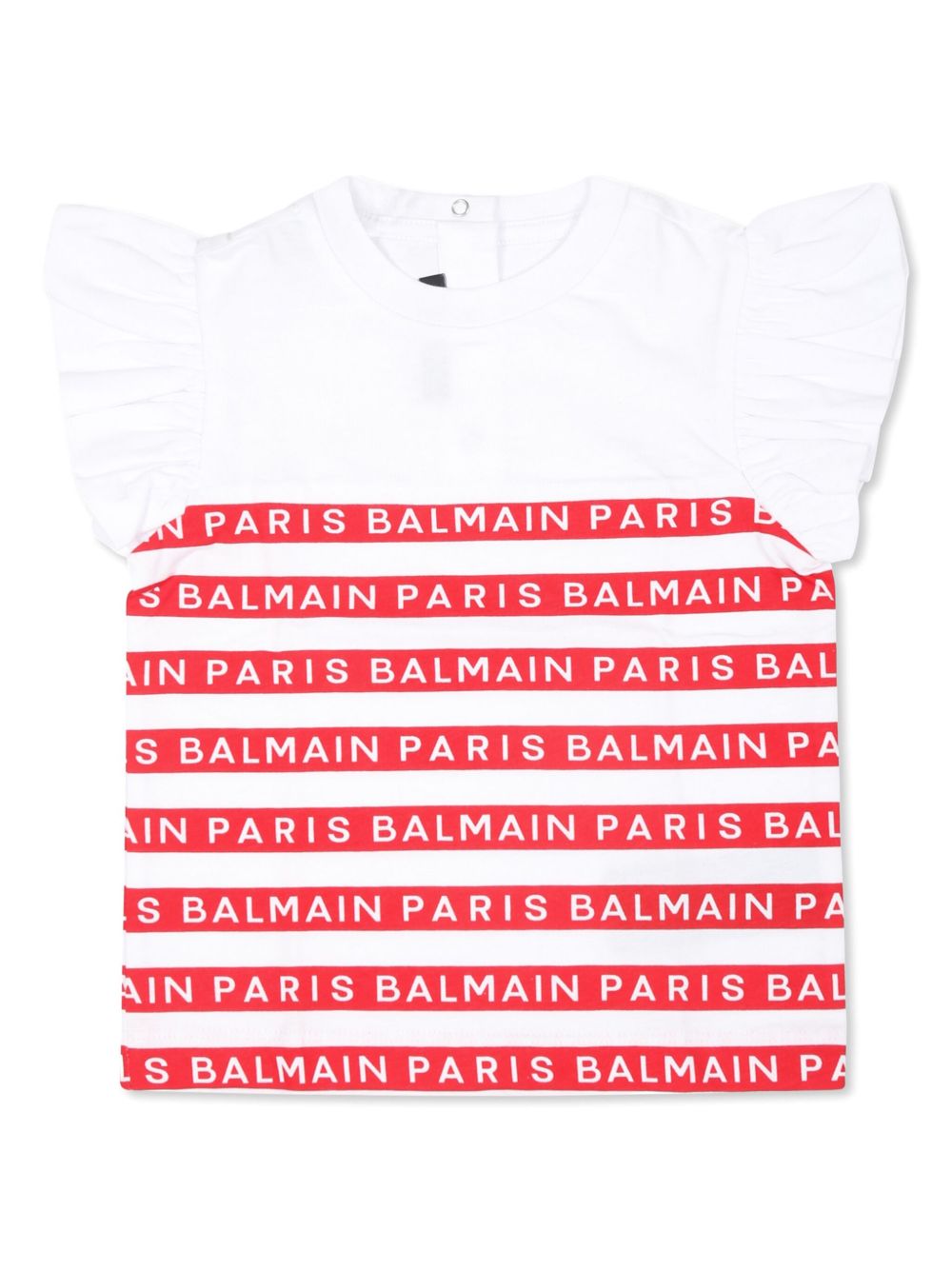 Balmain Kids logo印花T恤 - 白色