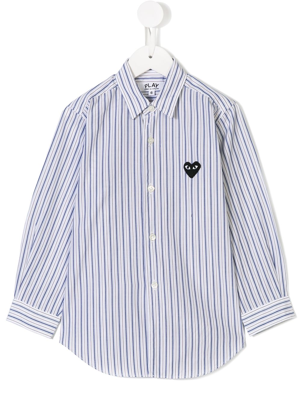 Comme Des Garçons Play Kids 条纹爱心衬衫 - 白色