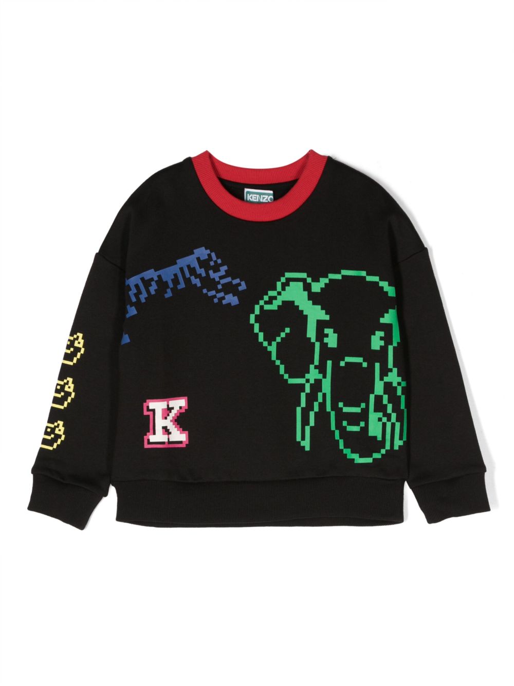 Kenzo Kids 图案印花棉卫衣 - 蓝色