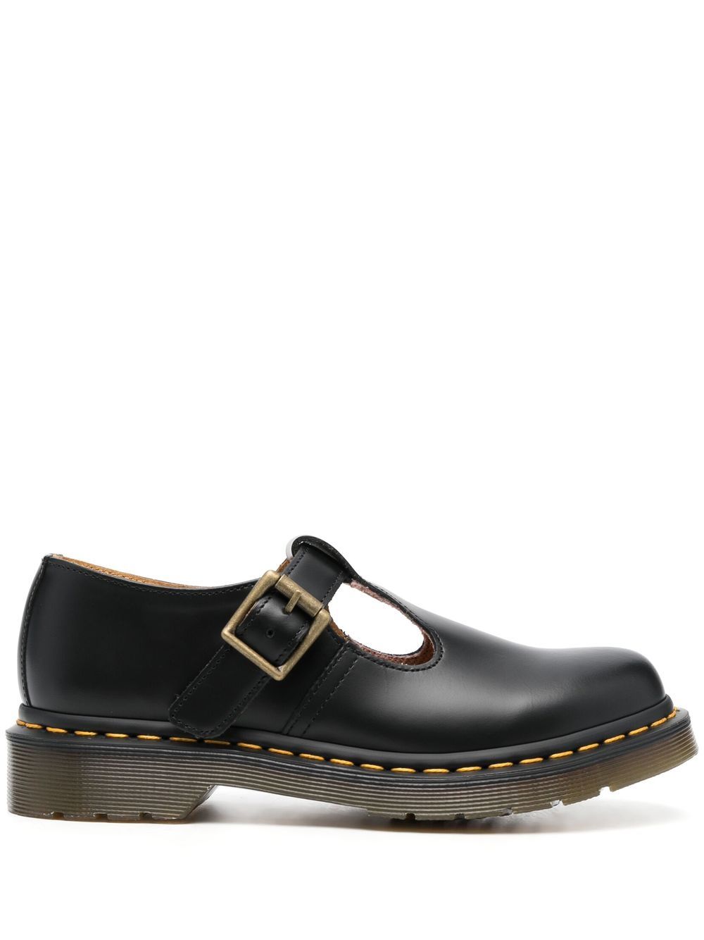 Dr. Martens Polley Mary Jane 皮质乐福鞋 - 黑色