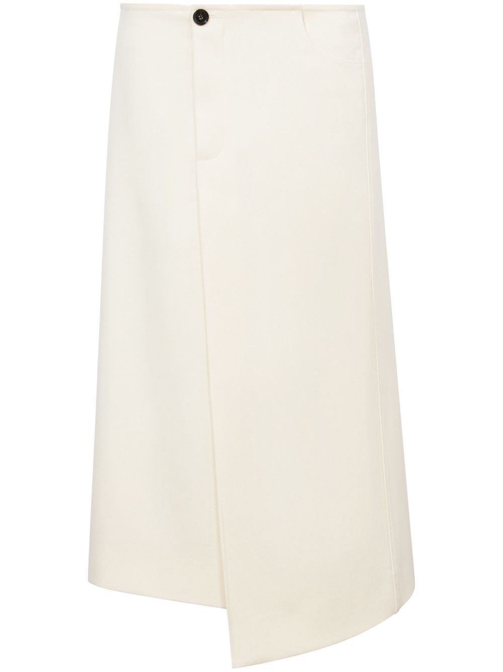Proenza Schouler Twill Suiting 羊毛裹身式半身裙 - 白色