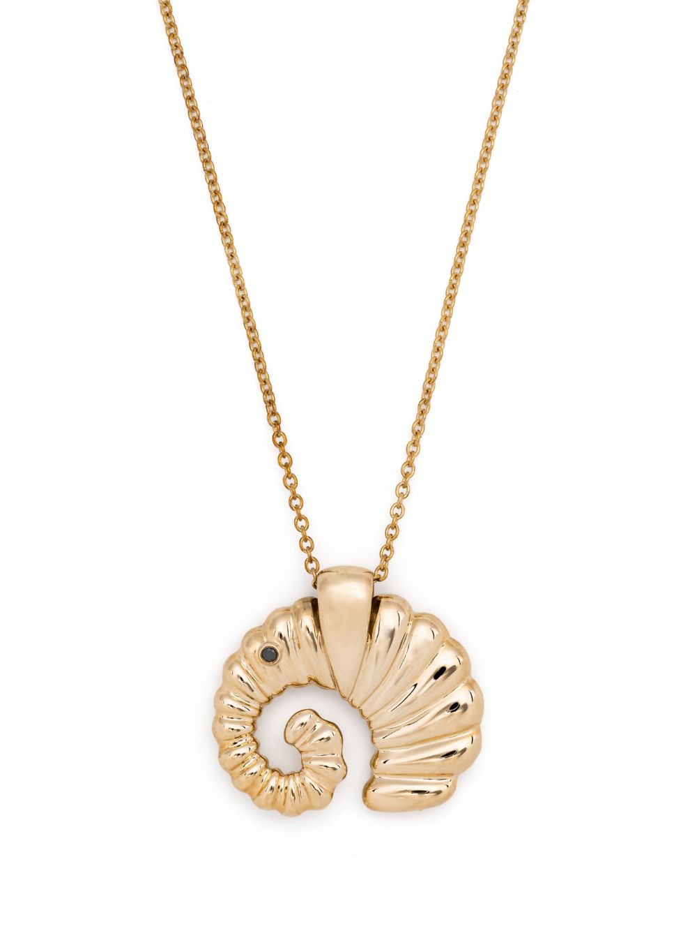 Yvonne Léon 9K黄金 Elephant Coquillage 吊饰项链 - 金色