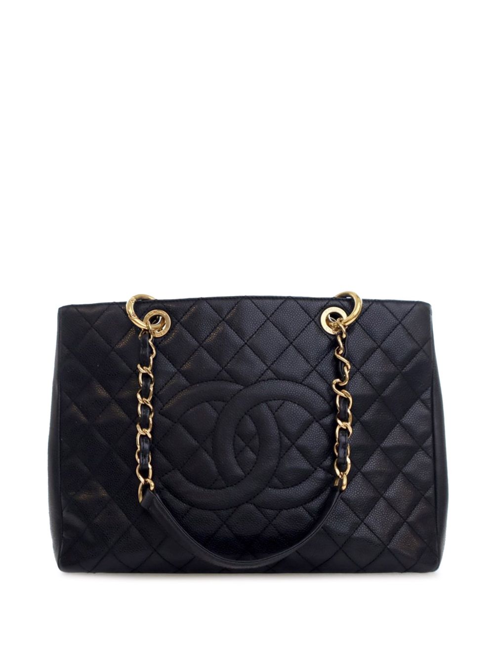 CHANEL Pre-Owned Caviar Grand Shopping 手提包（2009-2010年典藏款） - 黑色