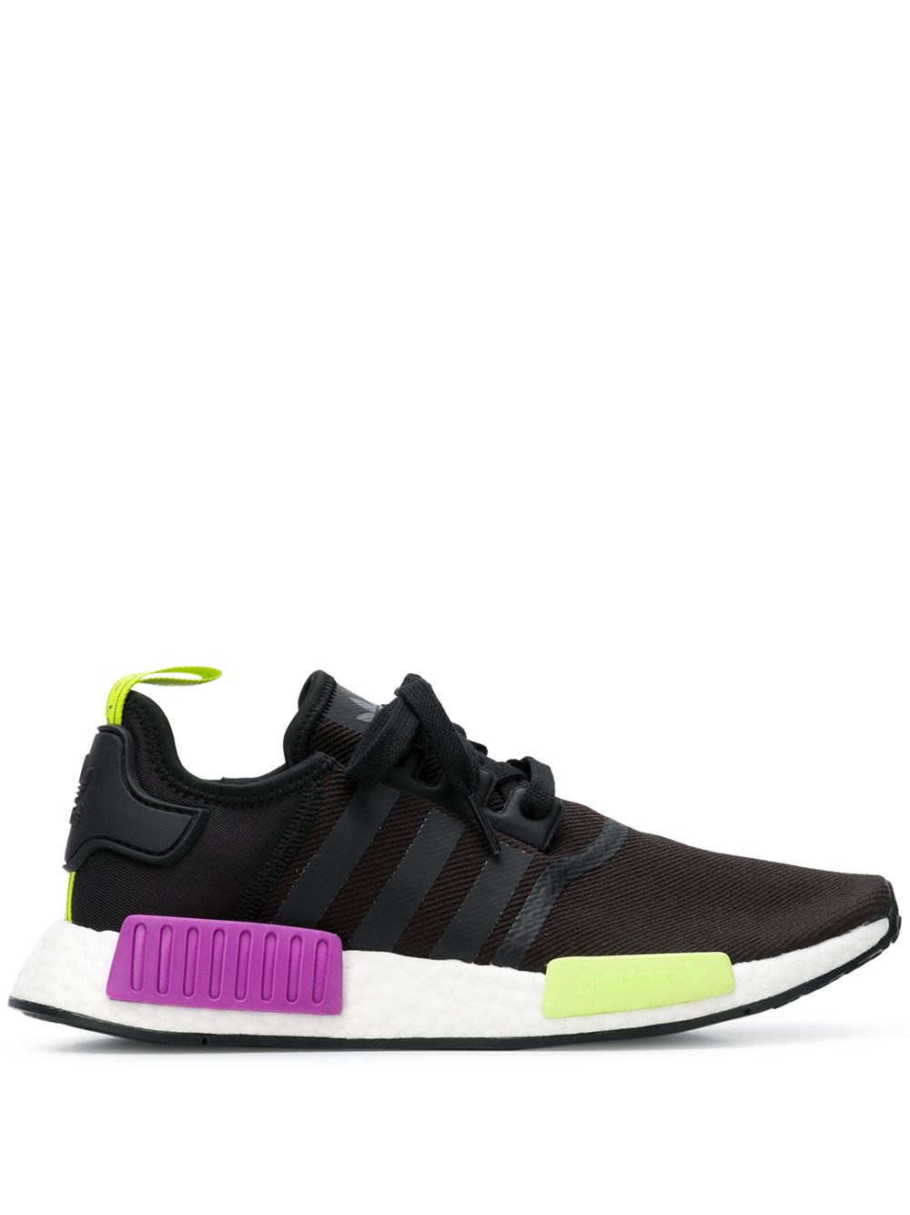 adidas NMD R1对比细节运动鞋 - 黑色