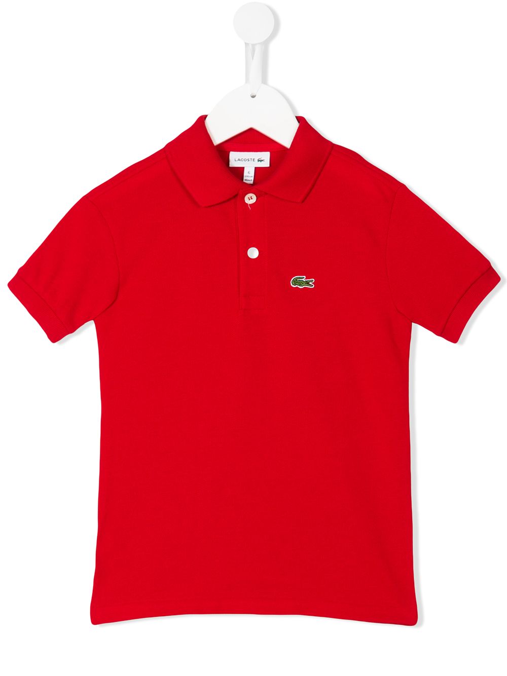 Lacoste Kids logo刺绣polo衫 - 红色