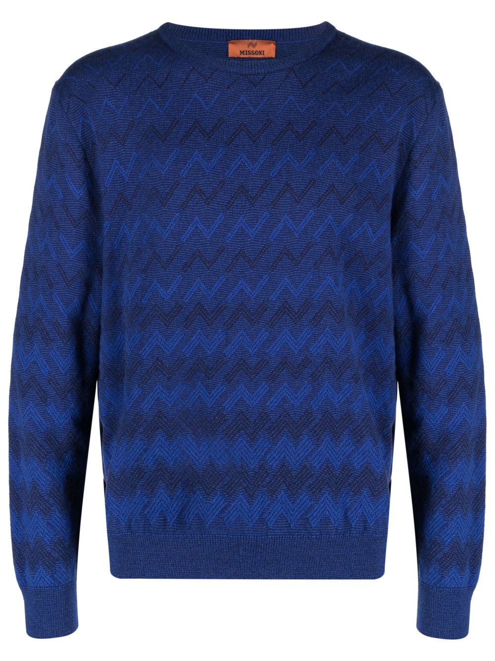 Missoni Z字形图案羊绒毛衣 - 蓝色