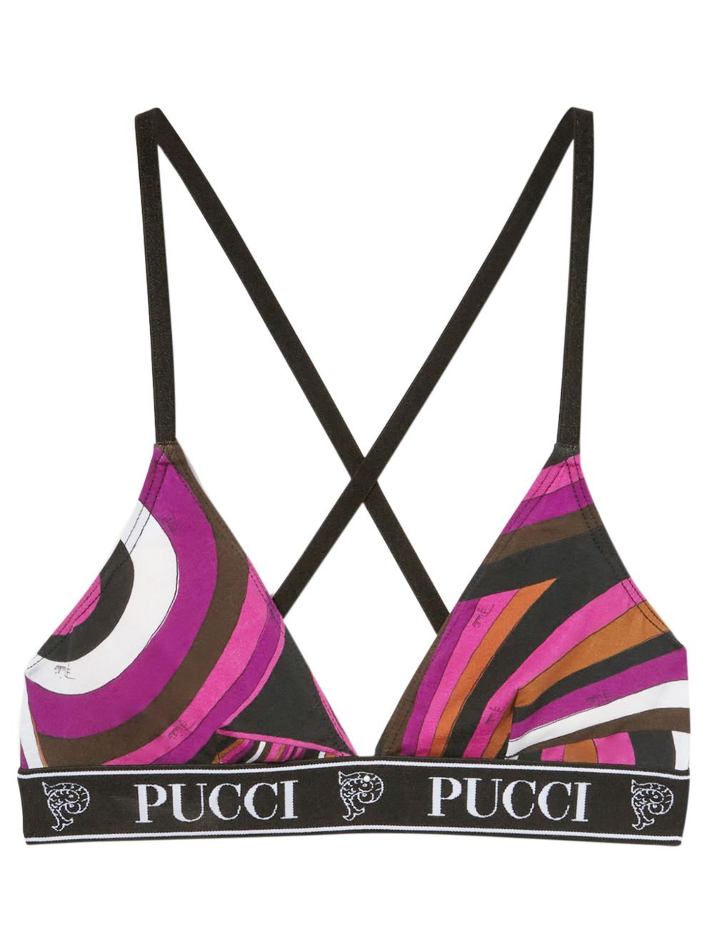 PUCCI logo印花三角形文胸（三件装） - 粉色