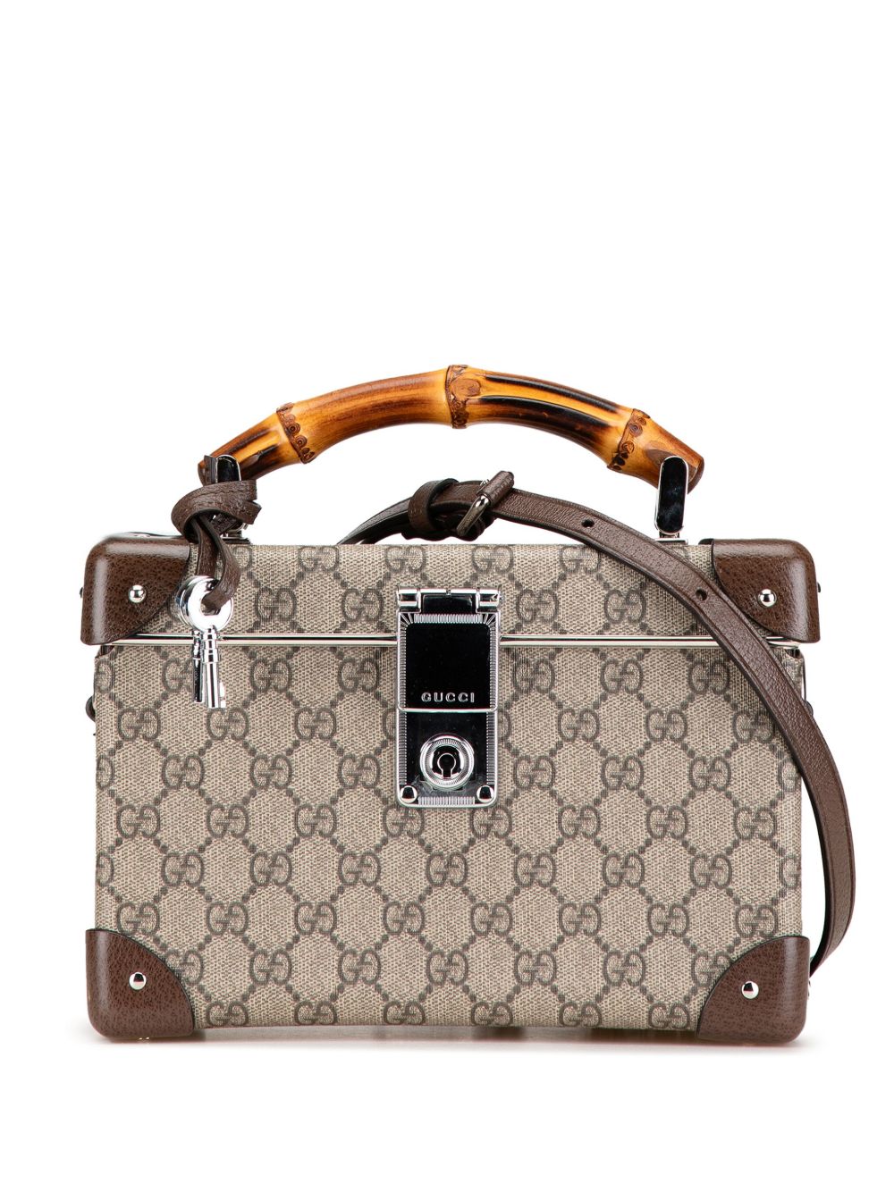Gucci Pre-Owned 2000-2015 GG Supreme Bamboo vanity bag - 褐色