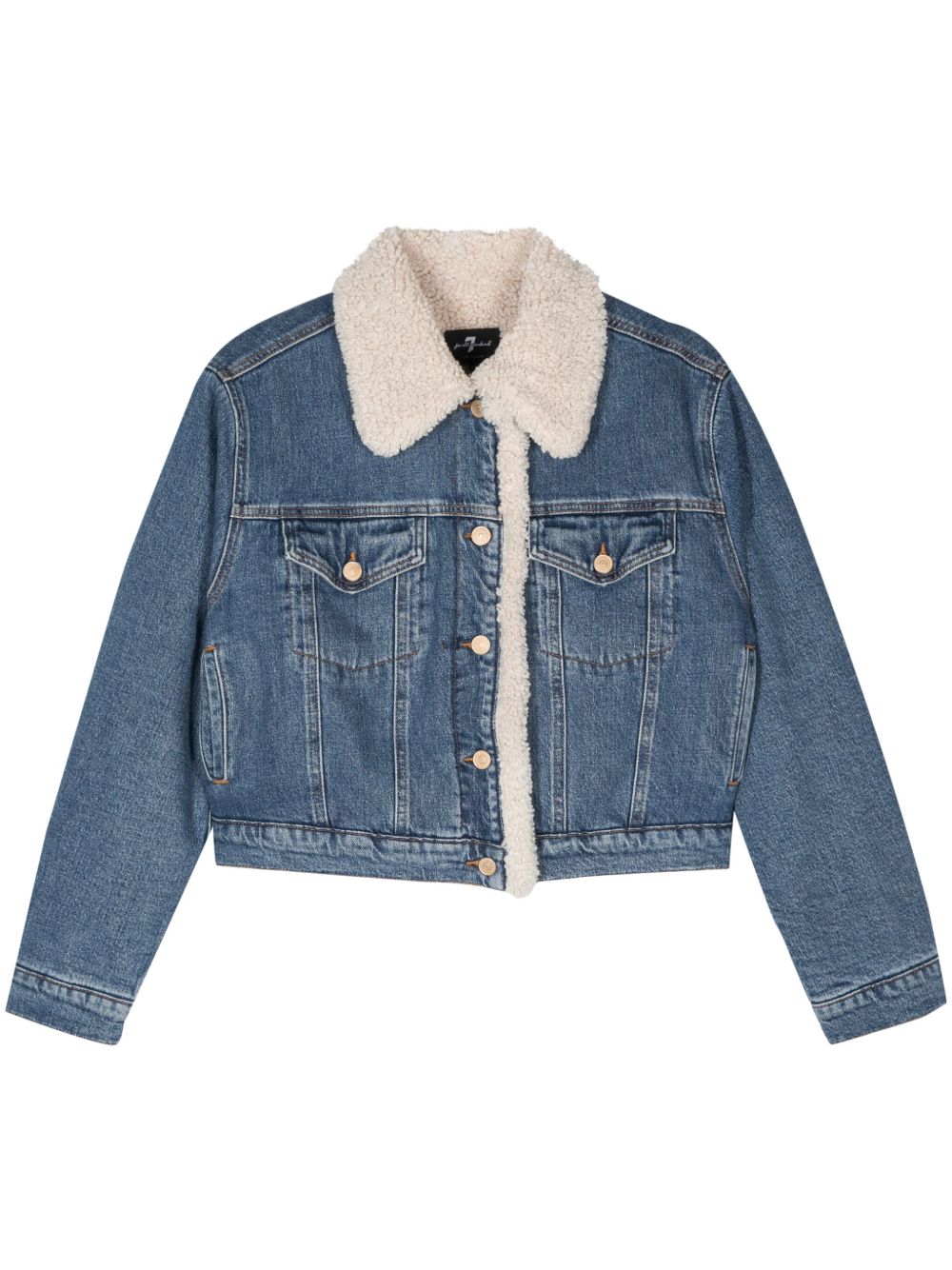 7 For All Mankind Nellie 排扣牛仔夹克 - 蓝色