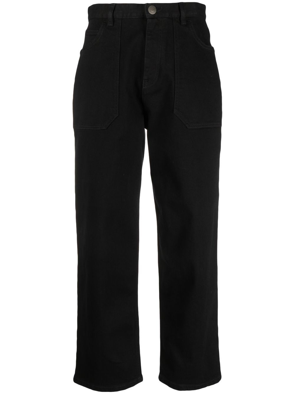 Woolrich 标贴直筒牛仔裤 - 黑色