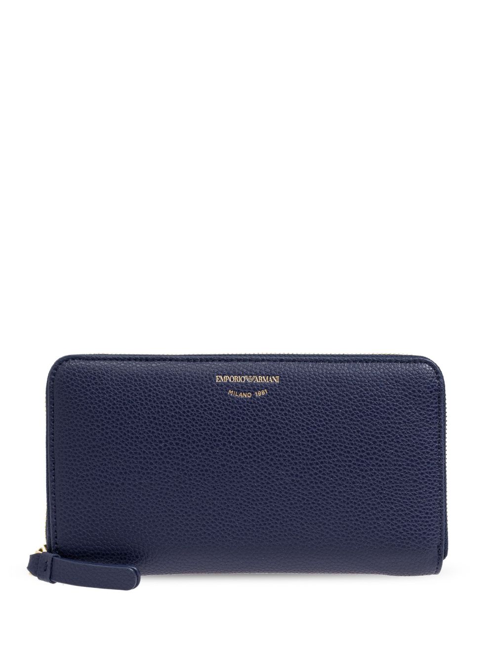 Emporio Armani logo压纹钱包 - 蓝色