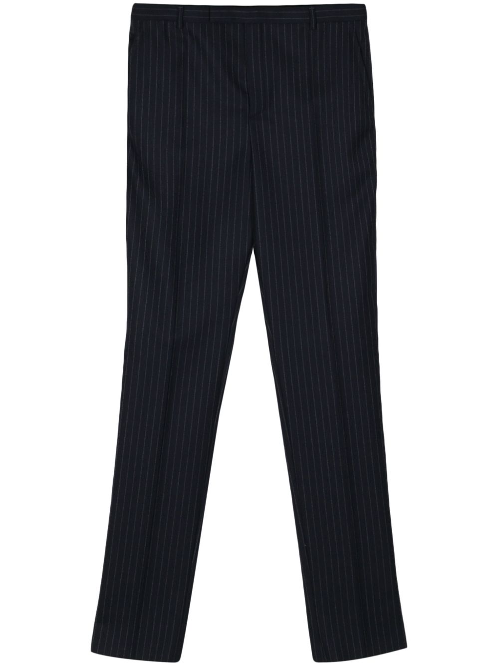 Saint Laurent pinstriped virgin-wool trousers - 蓝色