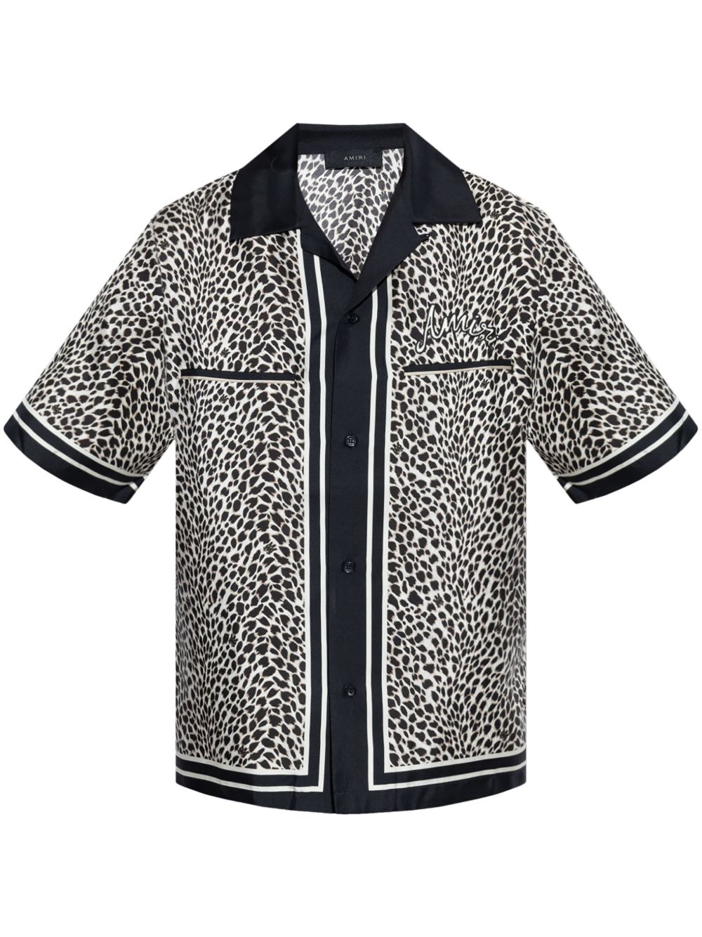 AMIRI Leopard 保龄球衬衫 - 黑色