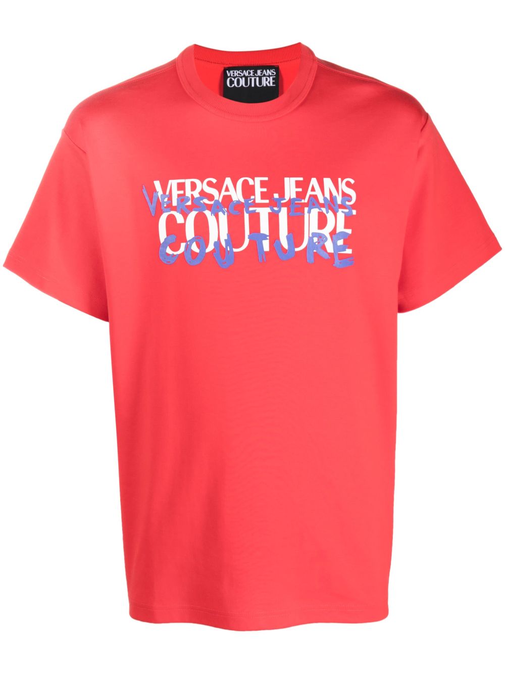 Versace Jeans Couture logo印花棉T恤 - 红色