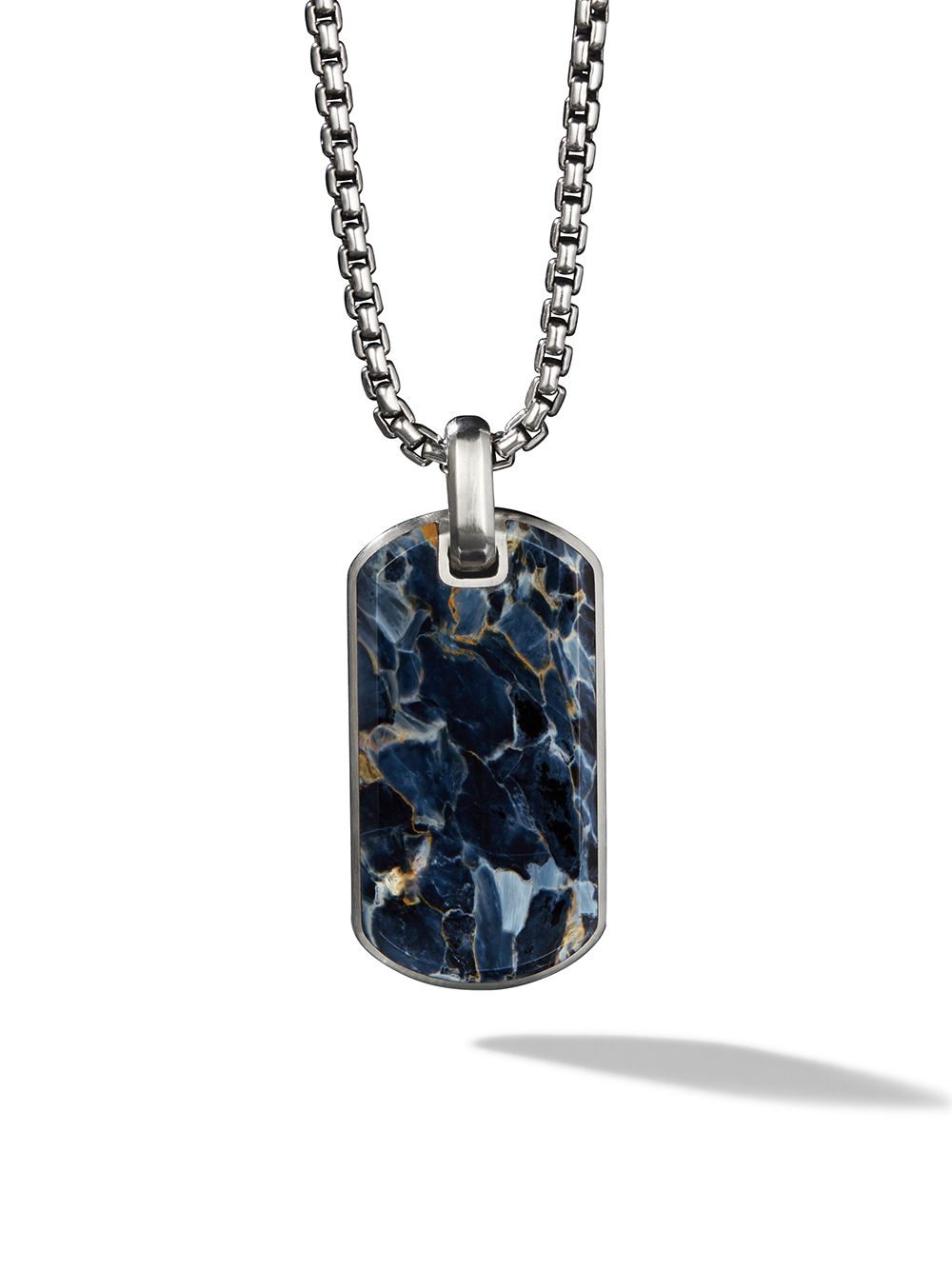 David Yurman Exotic Stone Pietersite 35毫米吊牌 - 银色