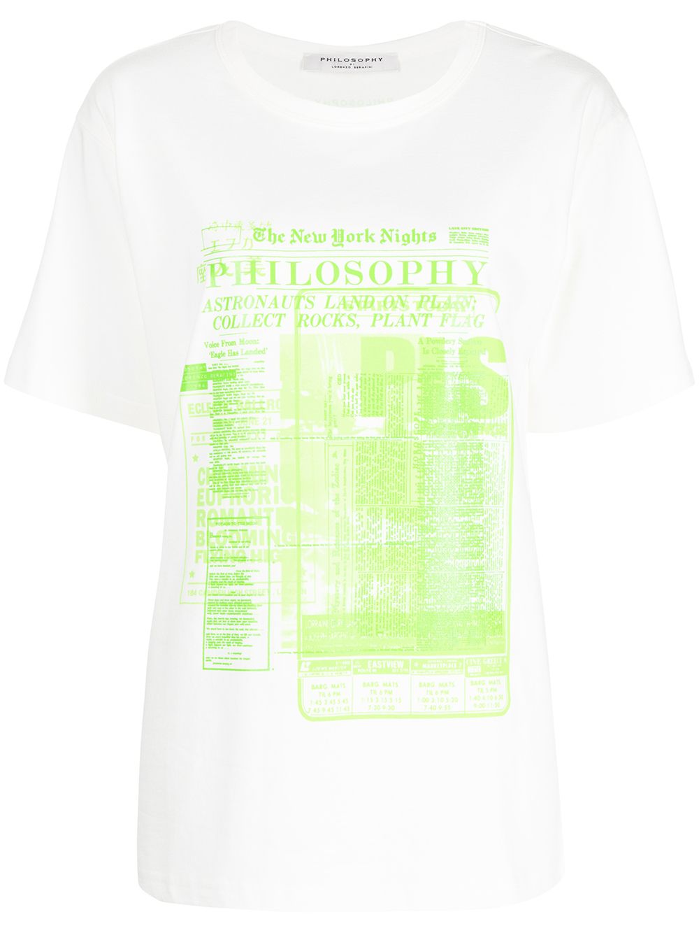 Philosophy Di Lorenzo Serafini logo图案印花棉T恤 - 白色