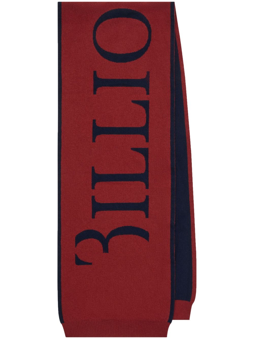 Billionaire logo嵌花针织围巾 - 红色