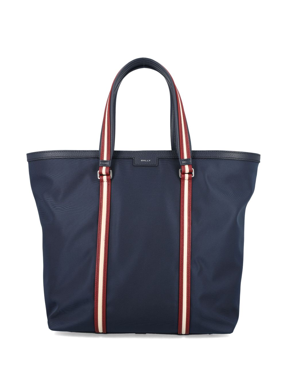 Bally logo印花条纹细节托特包 - 蓝色