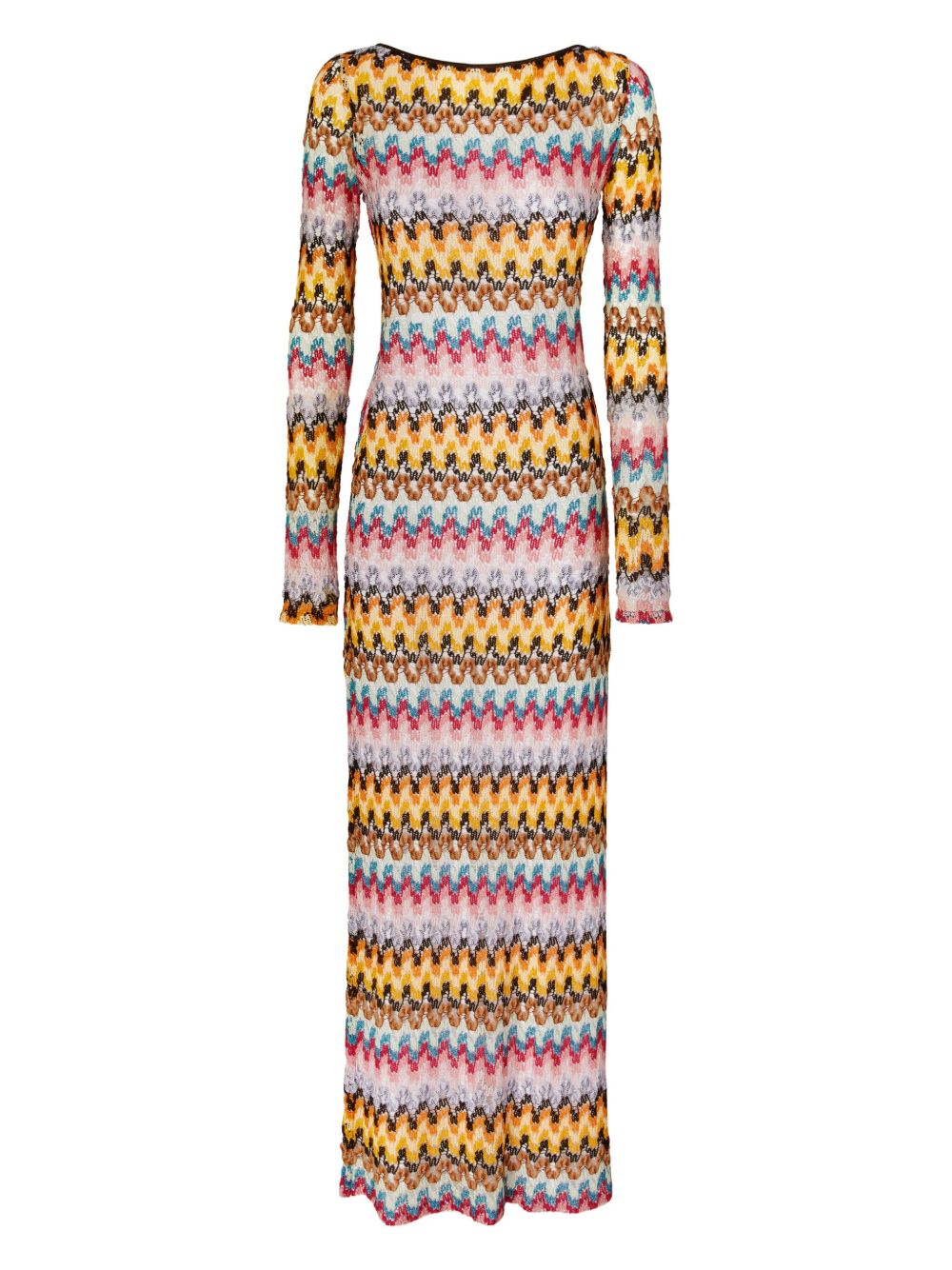 Missoni Z字形图案编织超长连衣裙 - 黄色