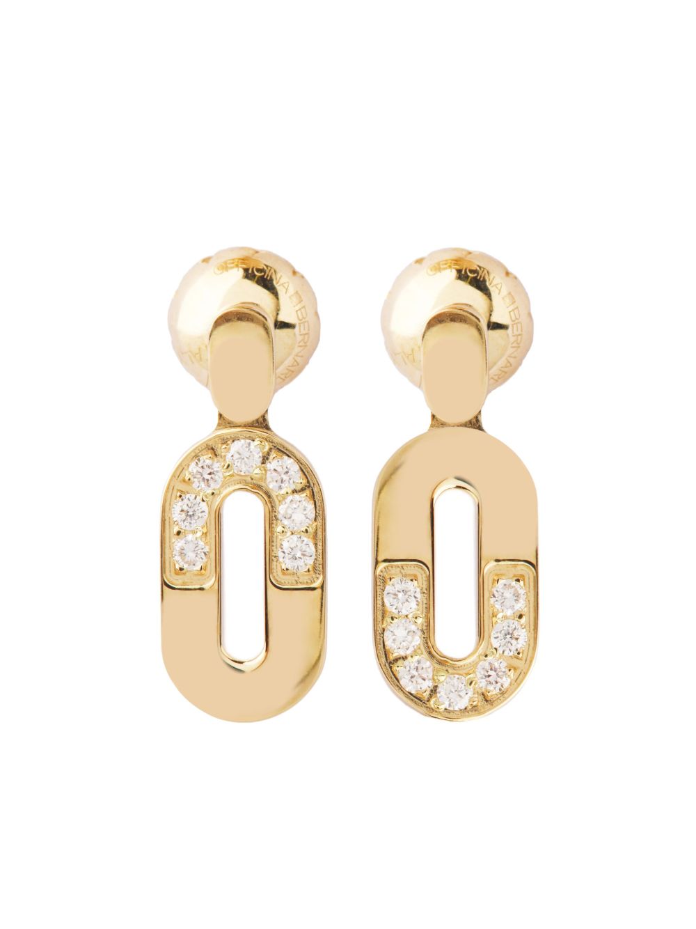 Officina Bernardi 18K黄金 Dea 钻石吊饰耳环 - 金色