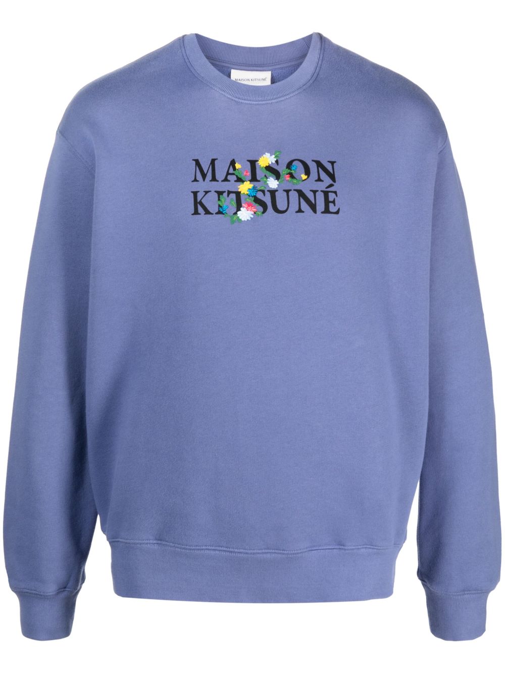 Maison Kitsuné logo印花平纹针织卫衣 - 紫色