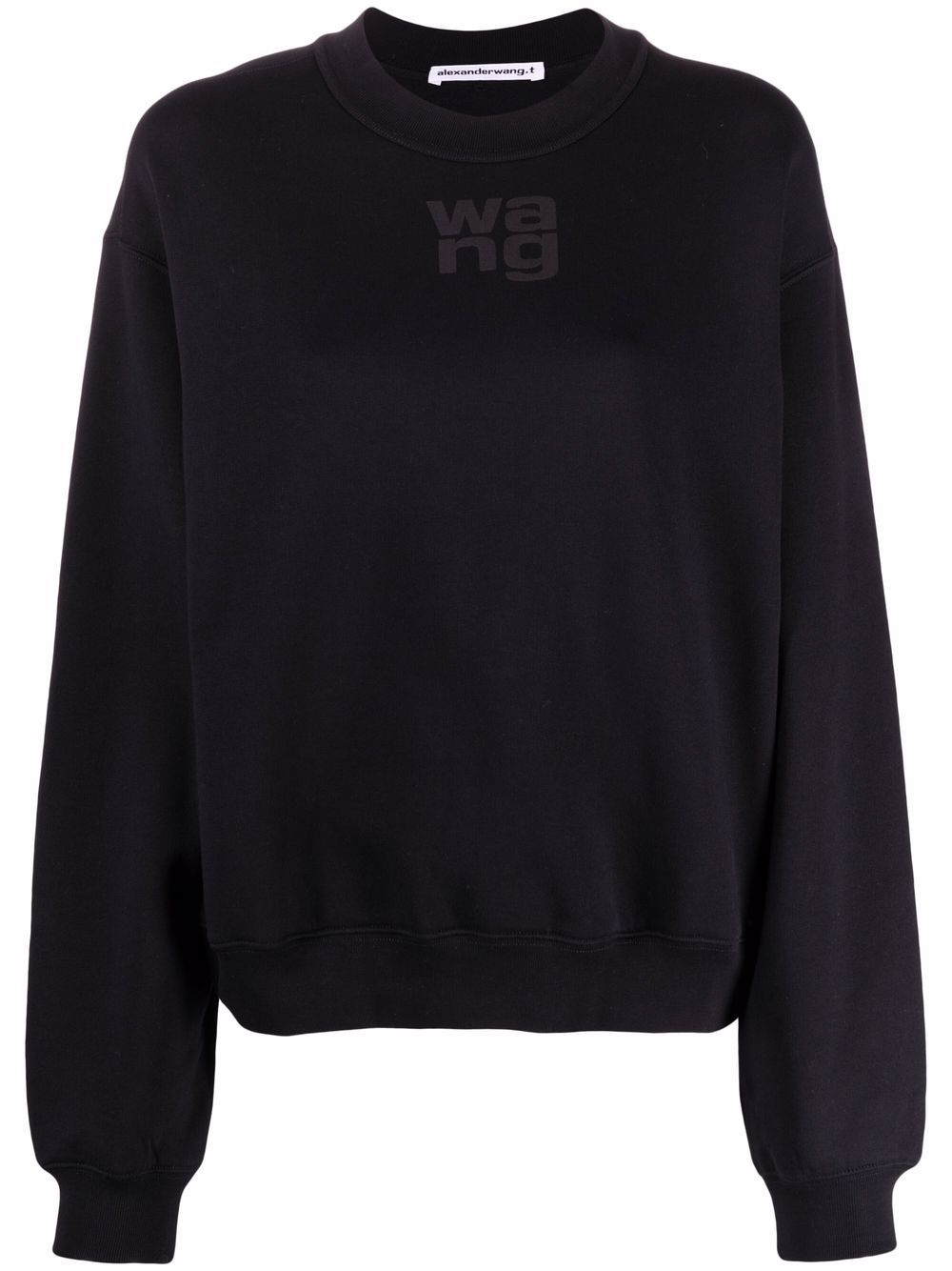 Alexander Wang logo印花圆领卫衣 - 黑色