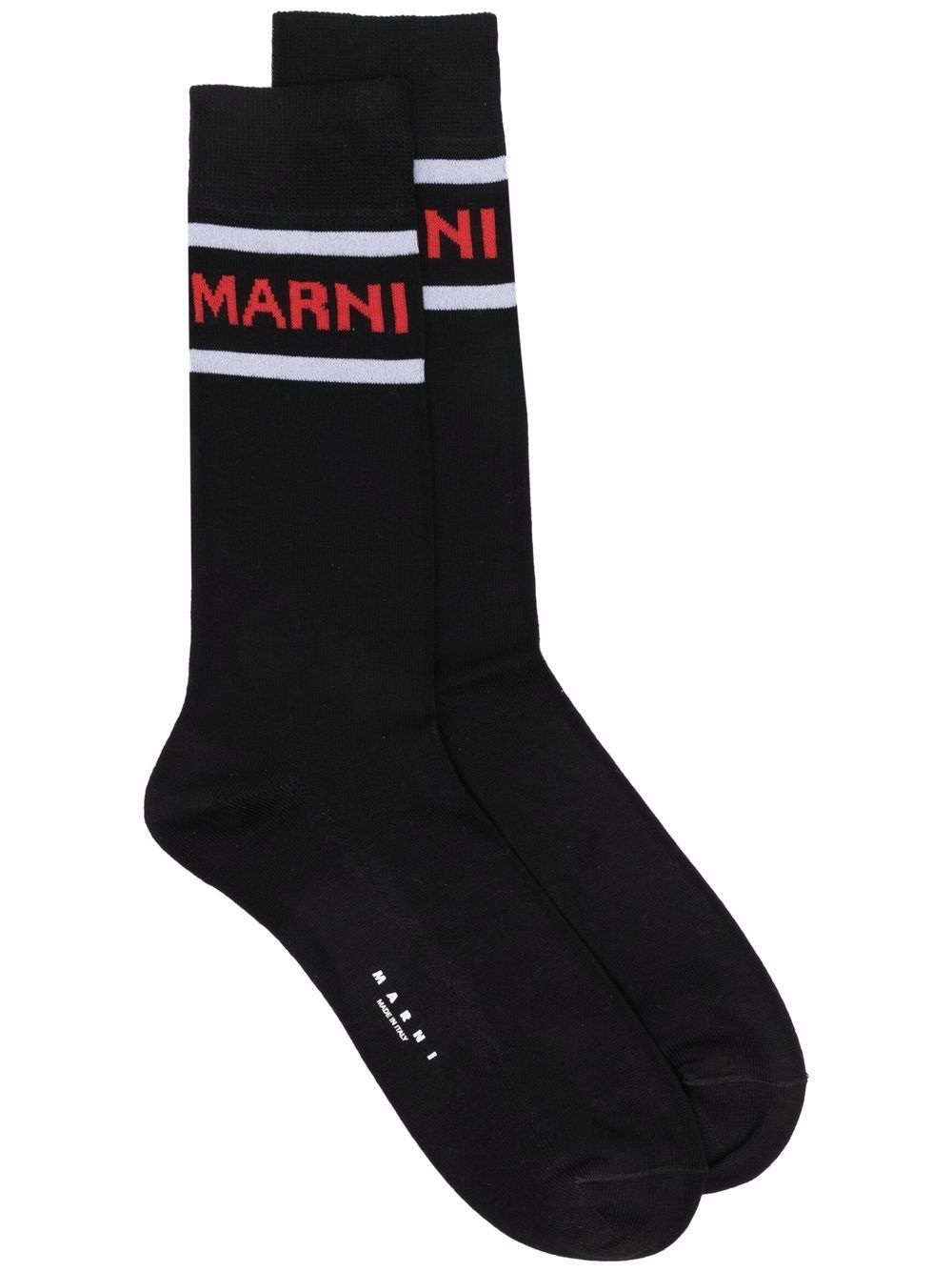 Marni logo印花针织袜 - 黑色