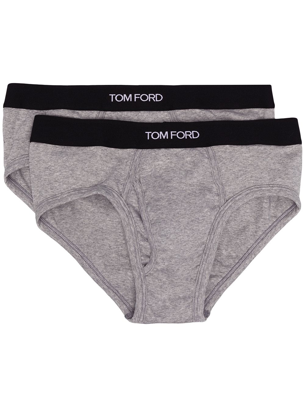 TOM FORD 汤姆福特 logo裤腰三角裤两件组 - 灰色