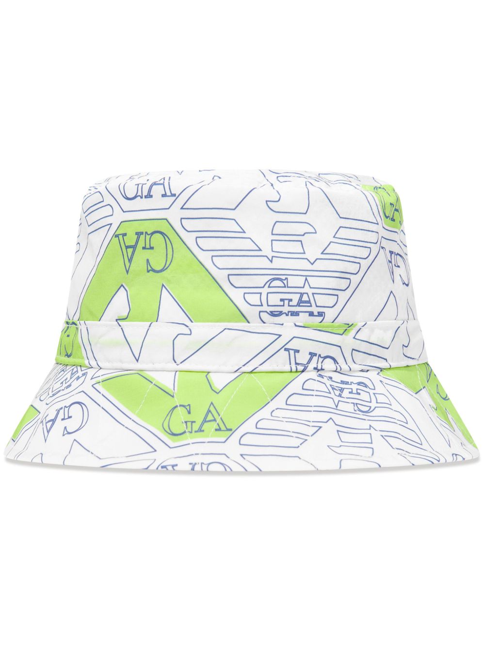 Emporio Armani Kids logo印花渔夫帽 - 白色