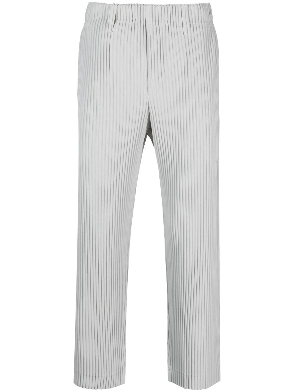 Homme Plissé Issey Miyake 低腰百褶露踝裤 - 灰色