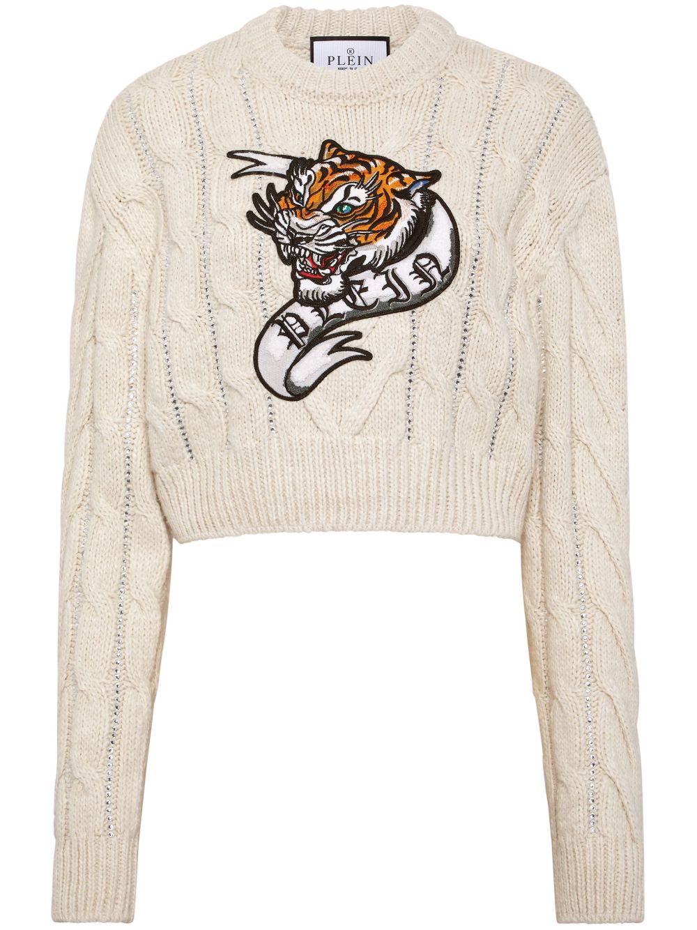 Philipp Plein Tattoo 短款羊毛毛衣 - 中性色