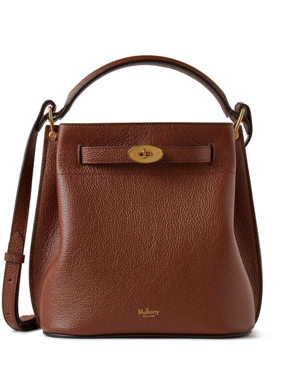 Mulberry Islington 皮质小号水桶包 - 褐色